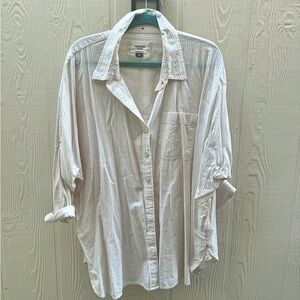 American Eagle Oversized Pinstripe Button Down